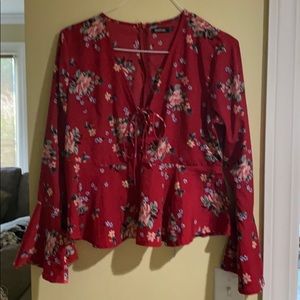 Red crop shirt